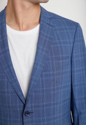 Imagen 2 del producto Traje Formal Lana Tela Cuadros Azul Claro