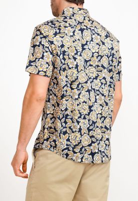 Imagen 2 del producto Camisa De Hombre Algodón Estampado Mostaza