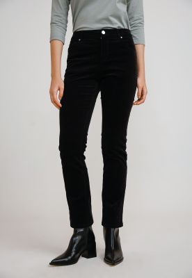 Pantalón Cotelé Mujer Algodón Negro