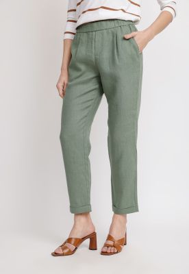Pantalón Mujer Clara Lino Verde