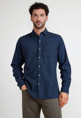 Camisa Franela Hombre Bernabeu Azul Marino