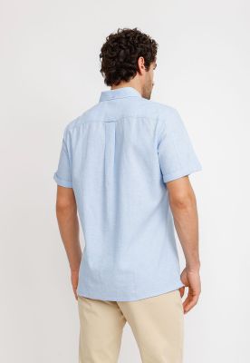 Imagen 2 del producto Camisa Lino Algodón Boris Celeste