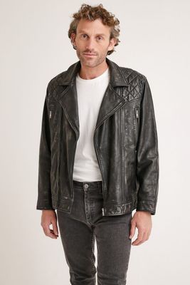 Chaqueta de cuero Anya negro