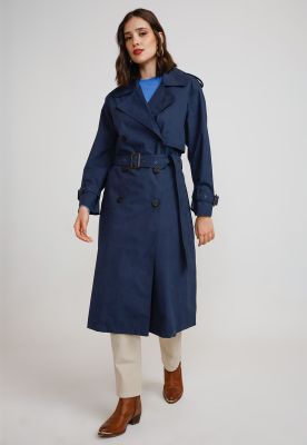 Trench Impermeable Mujer Poliéster Marino