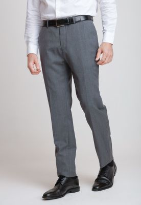 Pantalón Formal Hombre Lana S100'S Liso Slim Mix&Color Marengo