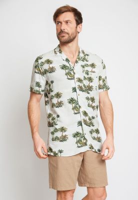 Imagen 1 del producto Camisa Hombre Viscosa Estampada Relajado Baltazar Verde Agua