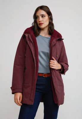 Parka Gruesa Mujer Burdeo