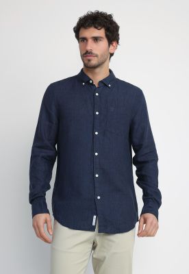 Camisa Hombre Lino Navy OPWB0400