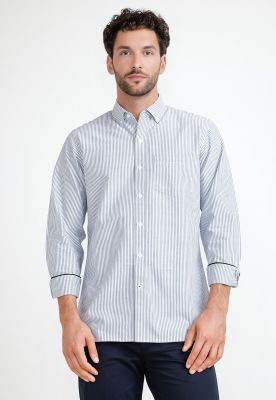 Camisa Rayas Hombre Beta Azul Marino