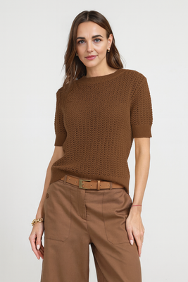 Tejido Mujer Pia Algodón Camel