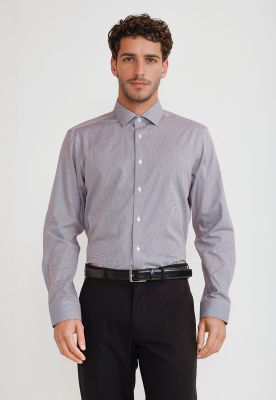 Camisa Hombre Formal Algodón Burdeo THE DOBBY SHIRT_3 SLIM W25