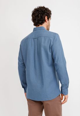 Imagen 2 del producto Camisa Lino Algodón Braulio Azul Piedra