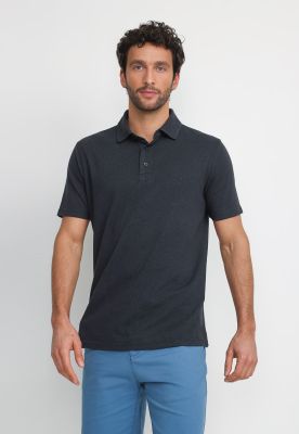 Imagen 1 del producto Polera Polo Lino Algodón Morrís Azul Marino