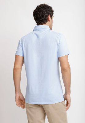 Imagen 2 del producto Polera Polo Algodón Pima Marc Celeste