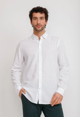 Camisa Lino Algodón Braulio Blanco