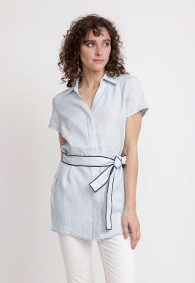 Blusa Mujer Pau Lino Celeste