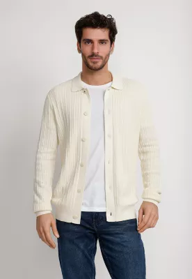 Imagen 1 del producto Sweater Hombre Cardigan Crudo 4KSG7210