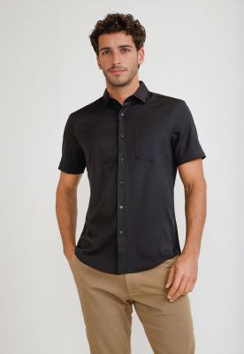 Camisa Hombre Manga Corta Total Stretch Negro 4HSW7070