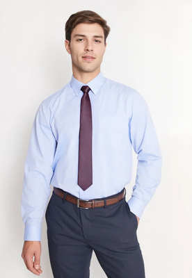 Camisa Formal Básica Oxford Regular Celeste