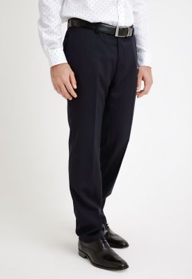 Pantalón Formal Hombre Lana S100'S Liso Regular Mix&Color Azul