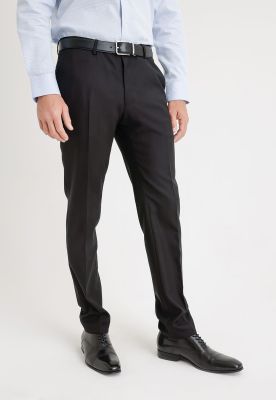 Pantalón Formal Hombre Lana S100'S Liso Slim Perfect Suit Negro
