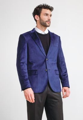 Chaqueta Hombre Formal Terciopelo Slim Executive Azul Marino