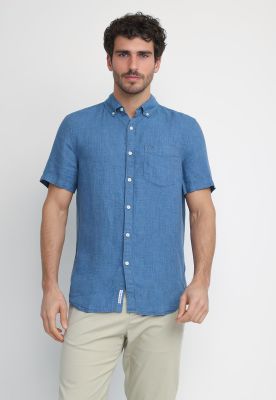 Imagen 1 del producto Camisa Hombre Manga Corta Lino Azul OPWSB500