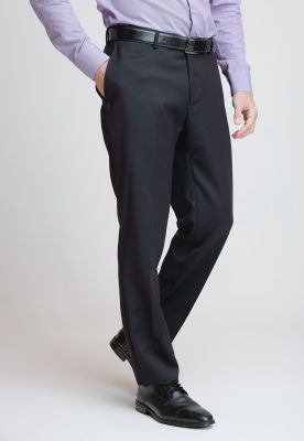 Pantalón Formal Hombre Lana S100'S Liso Regular Mix&Color Negro