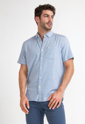 Camisa Hombre Manga Corta Celeste