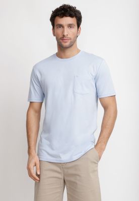 Polera Cuello C Algodón Pima Marcus Celeste
