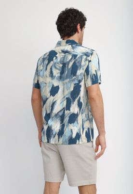 Imagen 2 del producto Camisa Hombre Manga Corta Estampada Azul 4KMW7001