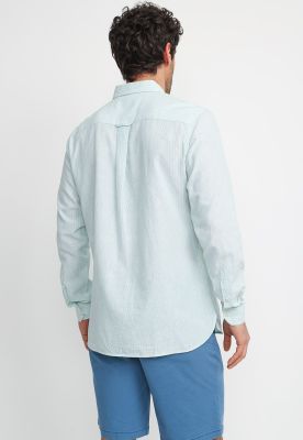 Imagen 2 del producto Camisa Rayada Lino Algodón Bruno Verde