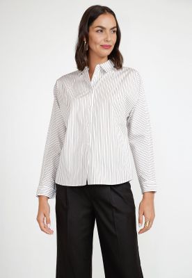 Blusa Rayada Mujer Algodón Arena