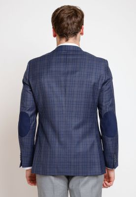 Imagen 2 del producto Chaqueta Formal Hombre Mezcla Lana Cuadros Slim Executive Azul