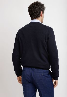 Imagen 2 del producto Sweater Cuello V Lana Seda Azul Marino