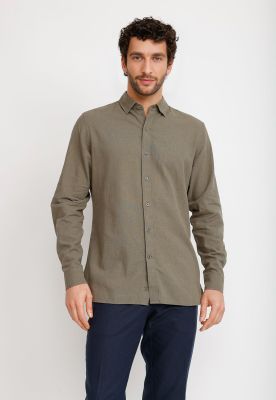 Camisa Lino Algodón Braulio Verde