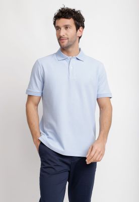 Polera Polo Pique Algodón Marini Celeste