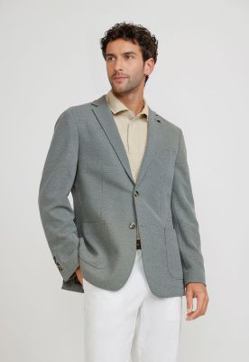 Chaqueta Hombre Tejida Basic Verde Melange