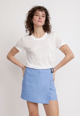 Polera Mujer Gantt Lino Blanco