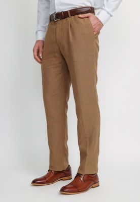 Pantalón Hombre Formal Lino Classic Camel