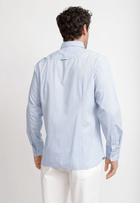 Imagen 2 del producto Camisa Lisa Algodón Basilio Celeste