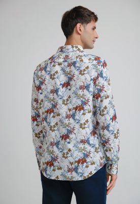 Imagen 2 del producto Camisa Hombre Viscosa Estampada Beige