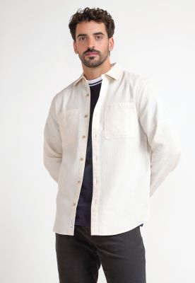 Camisa Hombre Manga Larga Beige