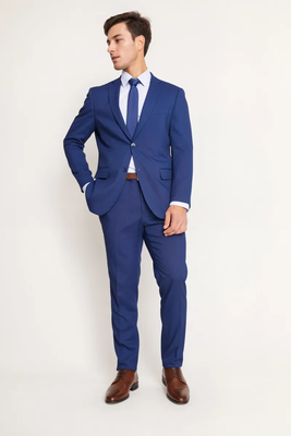 Traje Formal Básico Slim Fantasía Azul Medio