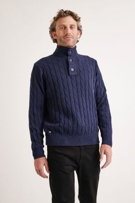 Sweater Hombre Pier Trenzado Azul