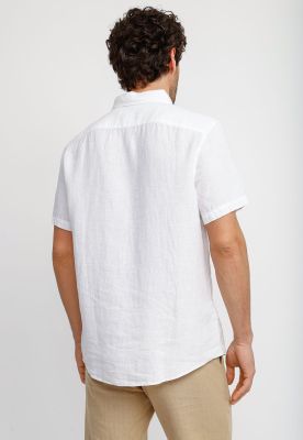 Imagen 2 del producto Camisa Hombre Manga Corta Lino Blanca OPWB0500