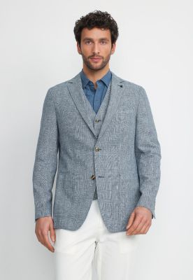 Chaqueta Hombre Lino Algodón Caden Azul Marino