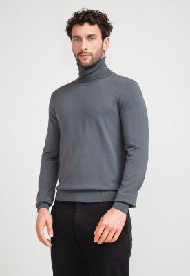 Sweater Hombre Cuello Alto Gris Oscuro
