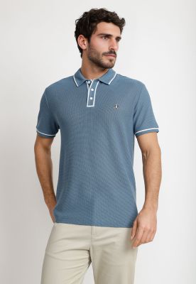 Polera Hombre Polo Manga Corta Azul OPKM3500