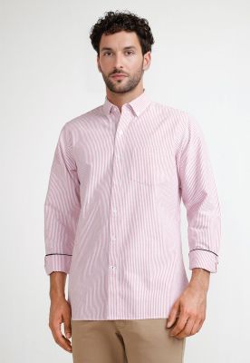 Camisa Rayas Hombre Beta Rojo